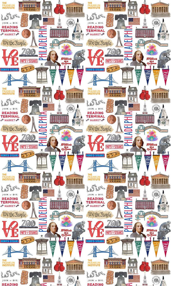 Iconic Philadelphia Watercolor Hot/Cold Paper Party Cups - 3 sizes - Set of 12