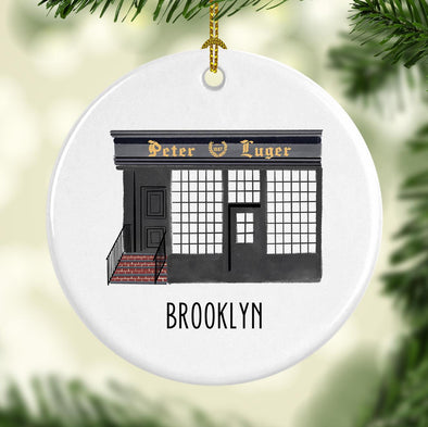 Peter Luger's of Brooklyn Round Porcelain Ornament