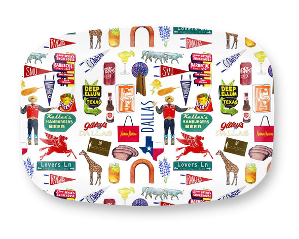 Iconic Dallas, Texas Watercolor DecoWare(TM) Platter
