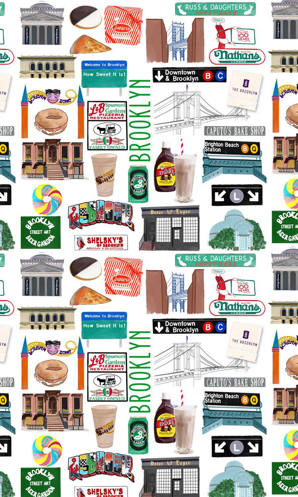 Iconic Brooklyn, NY Watercolor Gift Wrap