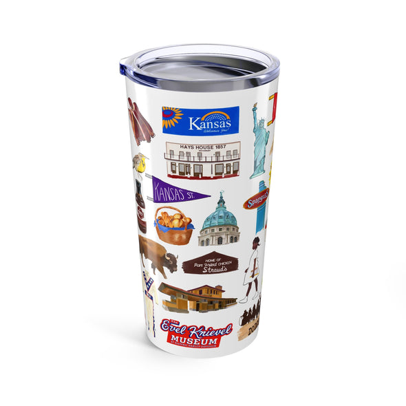 Iconic Kansas watercolor 20 ounce Stainless Steel Hot/Cold Cup