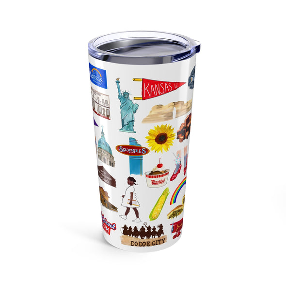 Iconic Kansas watercolor 20 ounce Stainless Steel Hot/Cold Cup