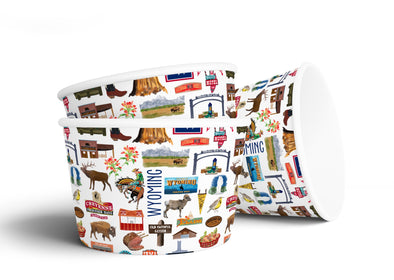 8 oz Iconic Wyoming Ice Cream, Soup, Favor Cup - Set of 12