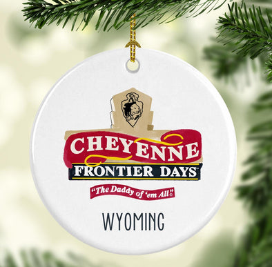 Cheyenne, Wyoming Frontier Days Round Porcelain Ornament