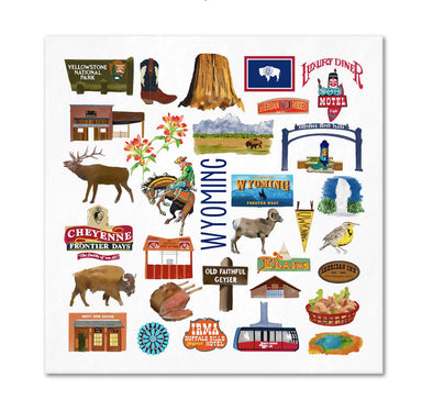 Iconic Wyoming Watercolor Napkins - 2 sizes