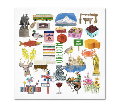 Iconic Oregon Watercolor Napkins - 2 sizes