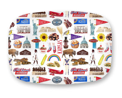 Iconic Kansas Watercolor DecoWare(TM) Platter