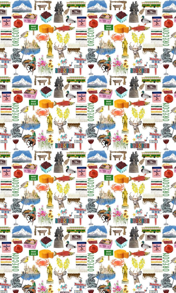 Iconic Oregon Watercolor Gift Wrap