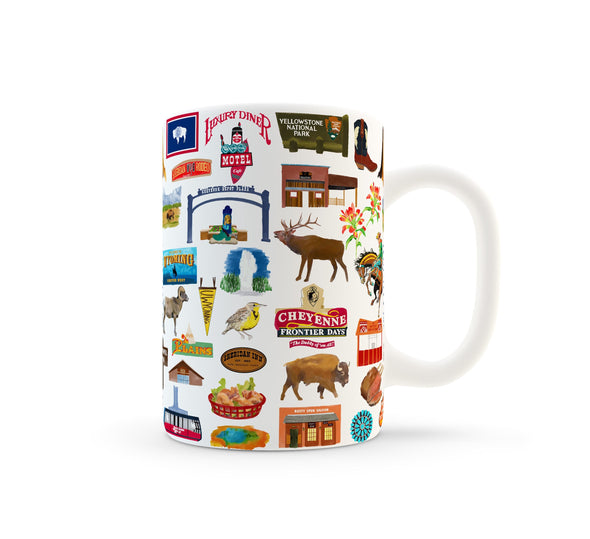 Iconic Wyoming Watercolor Ceramic Mug
