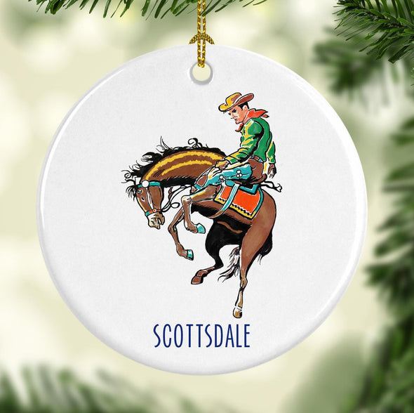 Scottsdale, Arizona Rodeo Round Porcelain Ornament