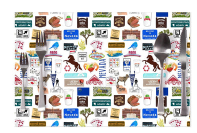 Iconic Nevada Watercolor Disposable Placemats - tear-away pad of 24