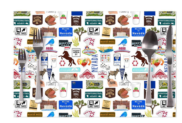 Iconic Nevada Watercolor Disposable Placemats - tear-away pad of 24