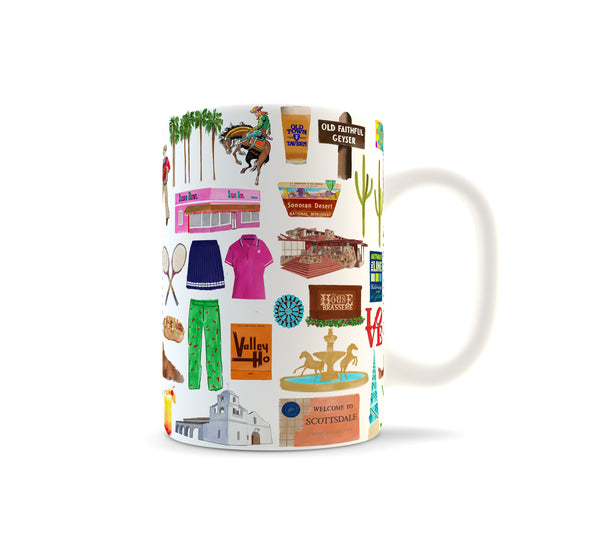 Iconic Scottsdale, Arizona Watercolor Ceramic Mug