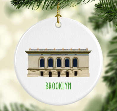 Brooklyn Academy of Music Round Porcelain Ornament