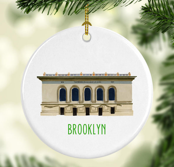Brooklyn Academy of Music Round Porcelain Ornament