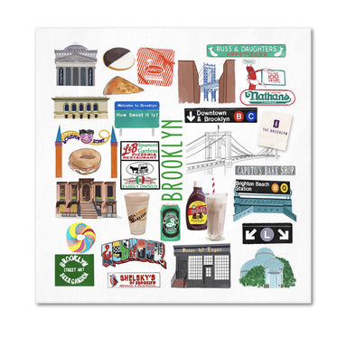 Iconic Brooklyn, NY Watercolor Napkins - 2 sizes