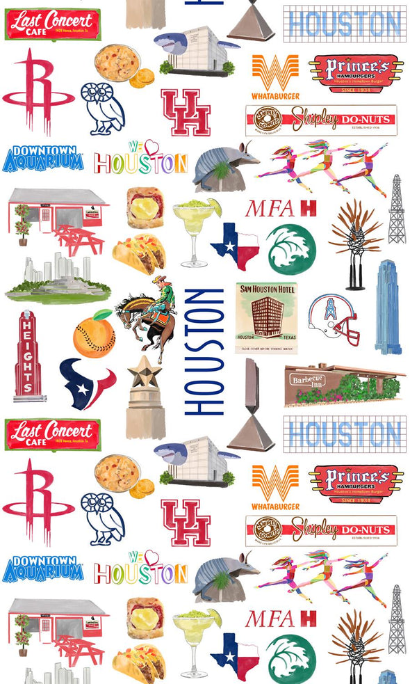 Iconic Houston Texas Watercolor Gift Wrap