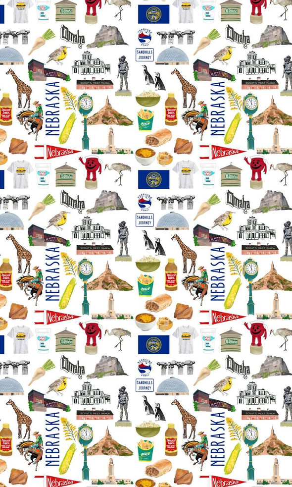 Iconic Nebraska Watercolor Hot/Cold Paper Party Cups - 3 sizes - Set of 12