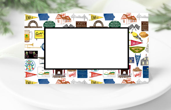 Iconic Iowa Watercolor Place Cards