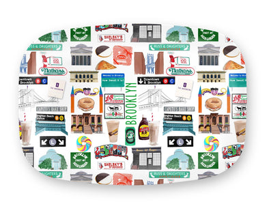 Iconic Brooklyn, NY Watercolor DecoWare(TM) Platter
