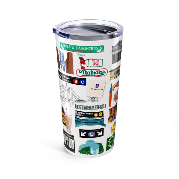 Iconic Brooklyn, NY watercolor 20 ounce Stainless Steel Hot/Cold Cup