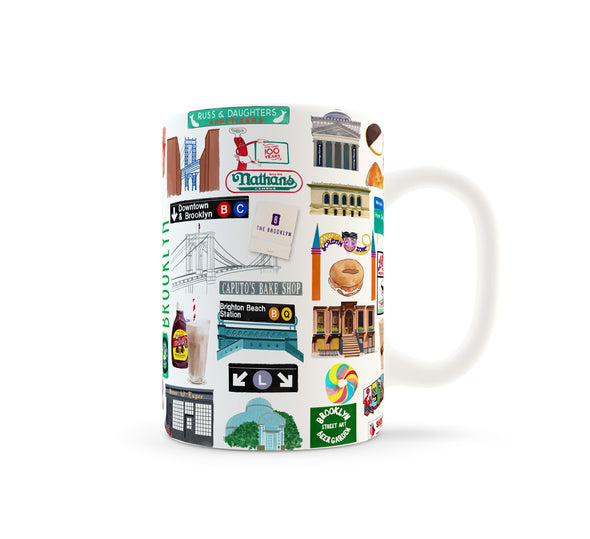 Iconic Brooklyn, NY Watercolor Ceramic Mug
