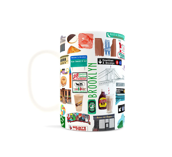 Iconic Brooklyn, NY Watercolor Ceramic Mug