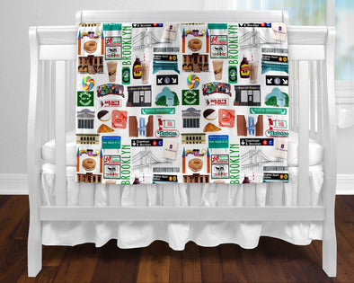 Iconic Brooklyn, NY baby blanket