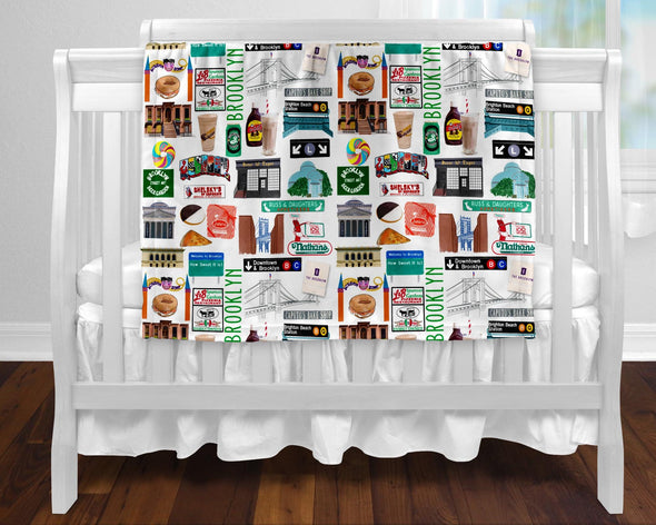 Iconic Brooklyn, NY baby blanket