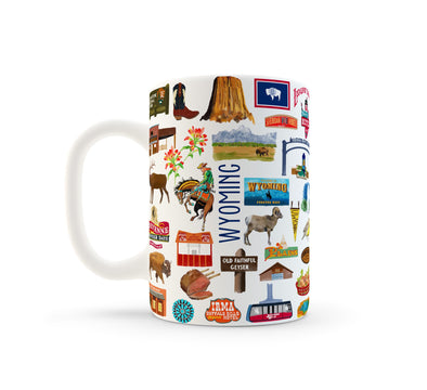 Iconic Wyoming Watercolor Ceramic Mug