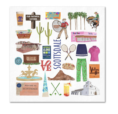 Iconic Scottsdale, Arizona Watercolor Napkins - 2 sizes