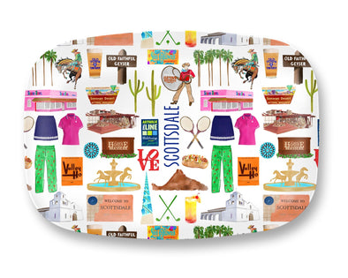 Iconic Scottsdale, Arizona Watercolor DecoWare(TM) Platter