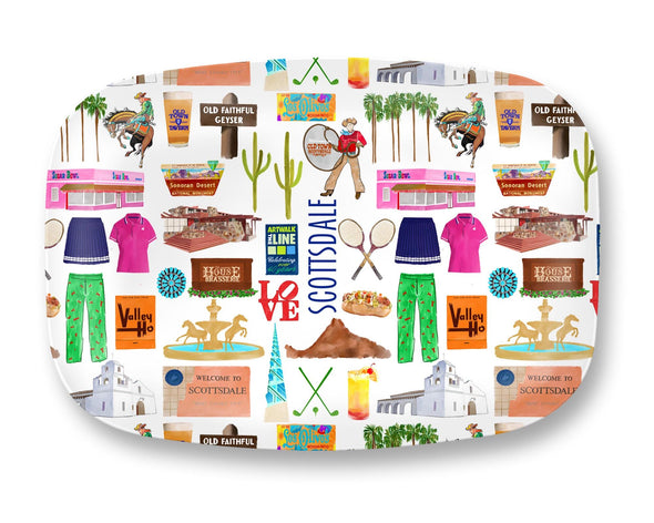 Iconic Scottsdale, Arizona Watercolor DecoWare(TM) Platter