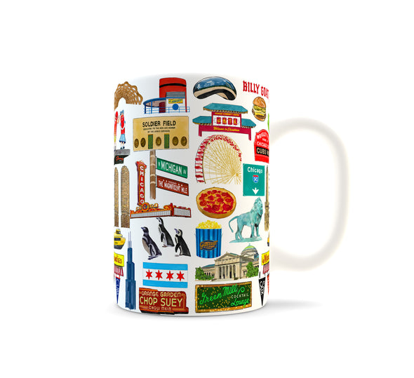 Iconic Chicago Watercolor Ceramic Mug