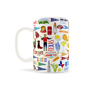 Iconic State of Texas Watercolor Ceramic Mug