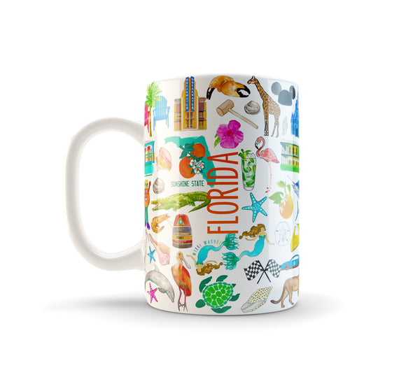Iconic Florida Watercolor Ceramic Mug