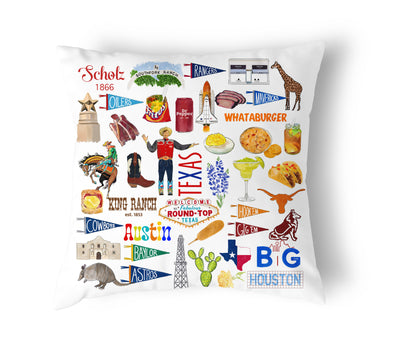 Reversible 18" Iconic Texas Throw Pillow