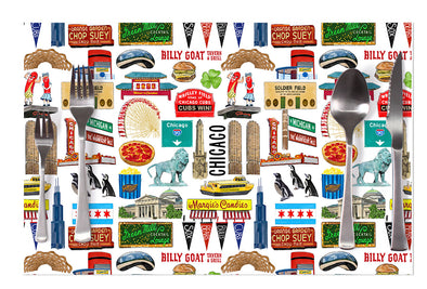 Iconic Chicago Watercolor Disposable Placemats - pad of 24