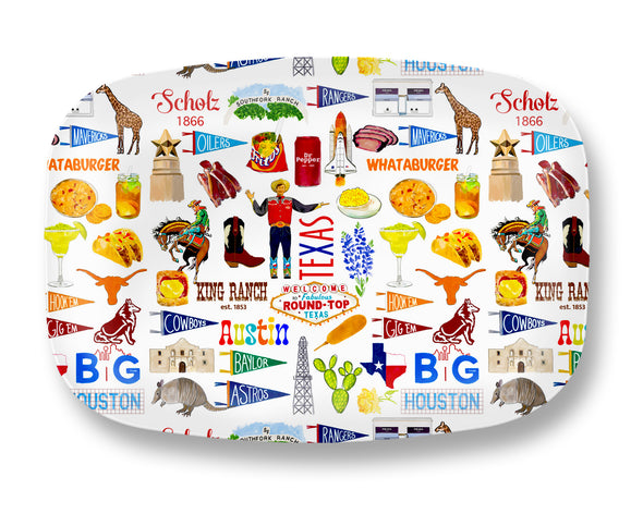 Iconic State of Texas Watercolor DecoWare(TM) Platter