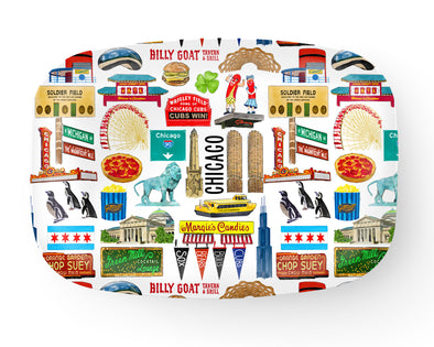 Iconic Chicago Watercolor DecoWare(TM) Platter