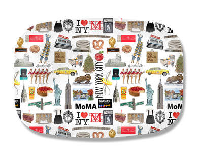 Iconic New York City Watercolor Thermosaf Platter