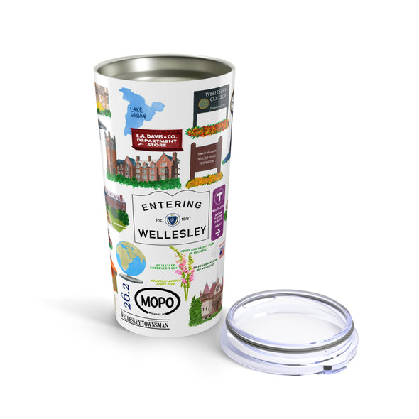 Wellesley, Massachusetts 20 ounce Stainless Steel Hot/Cold Cup