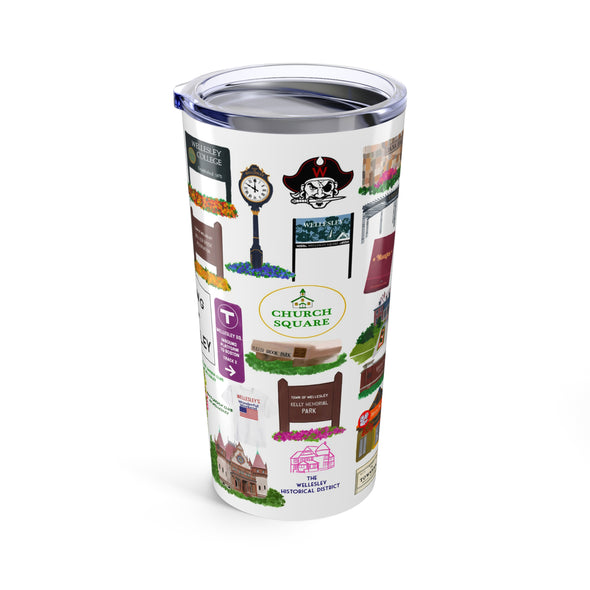 Wellesley, Massachusetts 20 ounce Stainless Steel Hot/Cold Cup