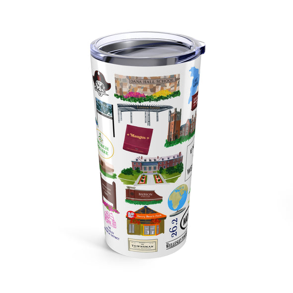 Wellesley, Massachusetts 20 ounce Stainless Steel Hot/Cold Cup