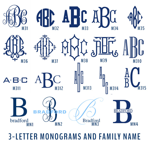 Navy Blue Monogram Disposable Placemat