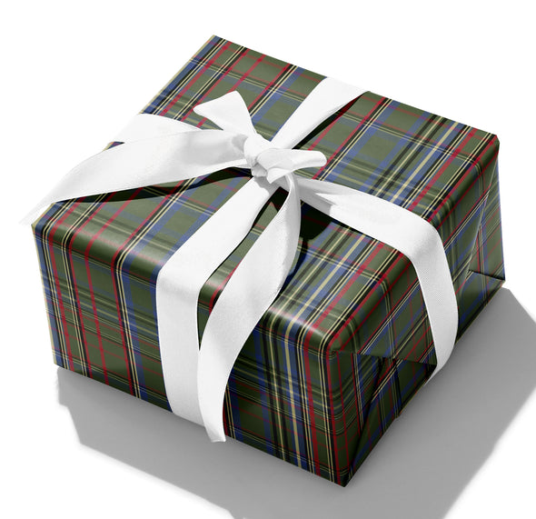 Olive Tartan Gift Wrap