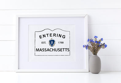 'Entering Massachusetts' watercolor art print (unframed)