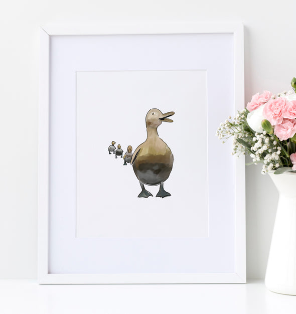 Boston Public Garden Ducklings watercolor art print (unframed)