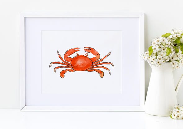 Crab watercolor art print (unframed)