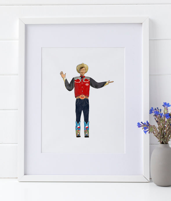 'Big Tex' Texas State Fair watercolor art print (unframed)